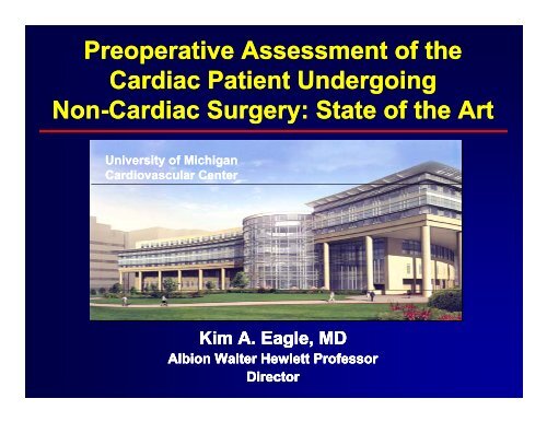 Preoperative Assessment of the Cardiac Patient Undergoing ...