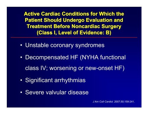 Preoperative Assessment of the Cardiac Patient Undergoing ...