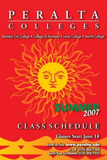 Download Summer Schedule 2007 - Peralta Colleges