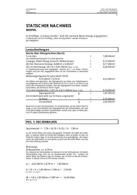 Statik Beispiel 02 ausführlich.pdf - Hochschule RheinMain