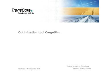 Optimization tool CargoSim - transcare.de