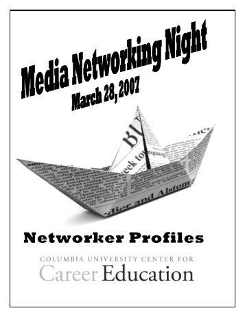 Networker Profiles - Center for Career Education - Columbia University