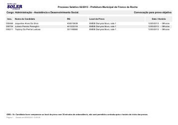 Convocação para as Provas Objetivas