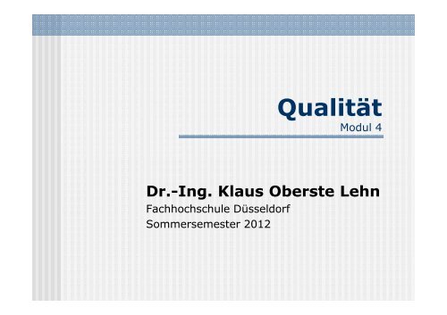 Definitionen_Qualität - Fachhochschule Düsseldorf