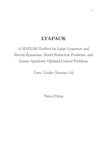 LYAPACK - Netlib
