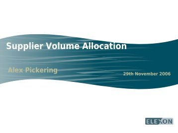 Supplier Volume Allocation - National Grid