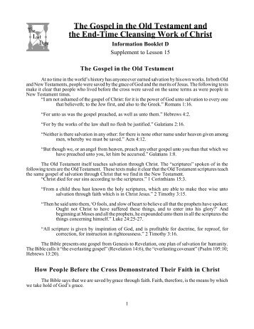 The Gospel in the Old Testament and the - Presents of God ministry