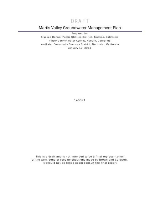 Martis Valley Groundwater Management Plan - Placer County Water ...