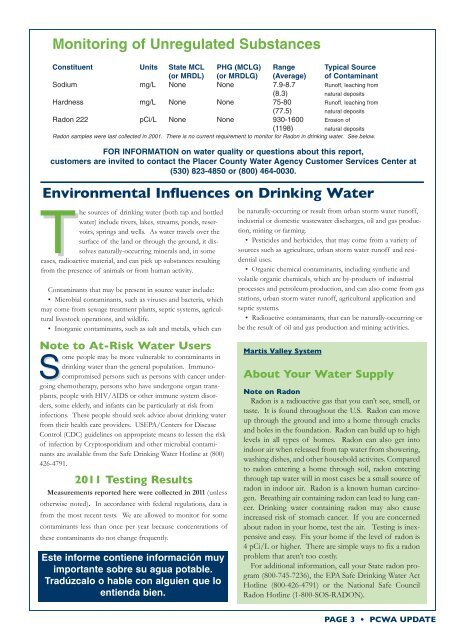 Martis Valley Groundwater Management Plan - Placer County Water ...