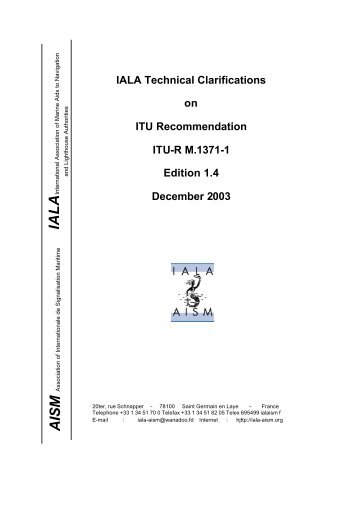 IALA Technical Clarifications of ITU-R M.1371 - Read