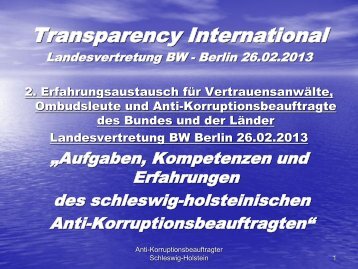 Vortrag - Transparency International