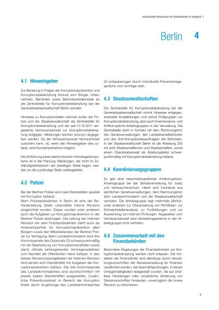 Institutionelle Ressourcen der Bundesländer im Vergleich