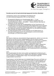 Zur schriftlichen Stellungnahme - Transparency International