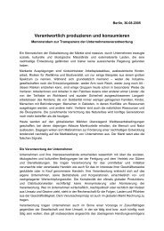 Verantwortlich produzieren und konsumieren - Transparency ...