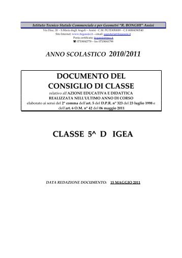 NUOVO_DOCUMENTO 15 MAGGIO 5D IGEA - Itcgassisi.It