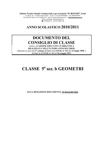 CLASSE 5 sez. b GEOMETRI - Itcgassisi.It