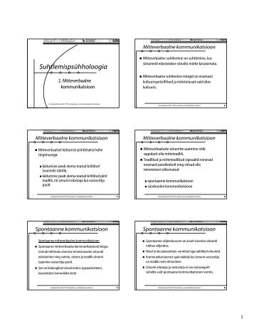 2. mitteverbaalne kommunikatsioon