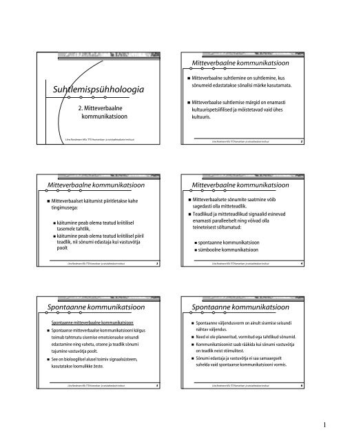 2. mitteverbaalne kommunikatsioon