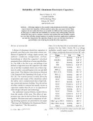 Reliability of CDE Aluminum Electrolytic Capacitors - Newark