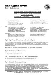 Protokoll zum 3. Bezirksjugendausschuss 2005 - THW-Jugend Bayern