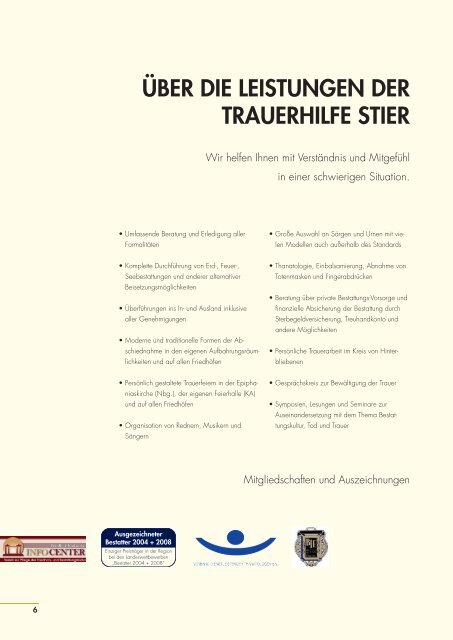 INFORMATIONS- UND VORSORGEMAPPE - Trauerhilfe Stier