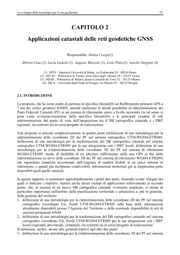 CAPITOLO 2 Applicazioni catastali delle reti geodetiche GNSS