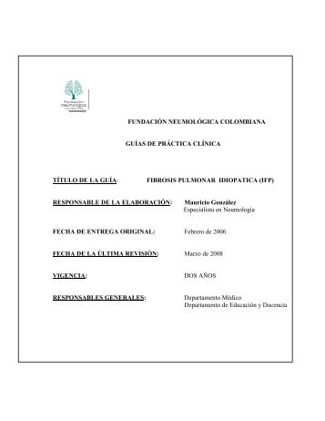 Fibrosis pulmonar - Fundación Neumológica Colombiana