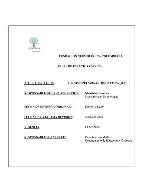 Fibrosis pulmonar - Fundación Neumológica Colombiana