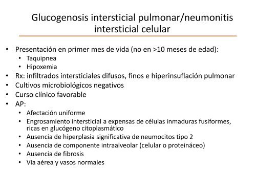 Neumopatías intersticiales infantiles - Congreso de la Sociedad ...