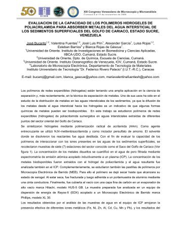 evaluacion de la capacidad de los polimeros ... - Acta Microscopica