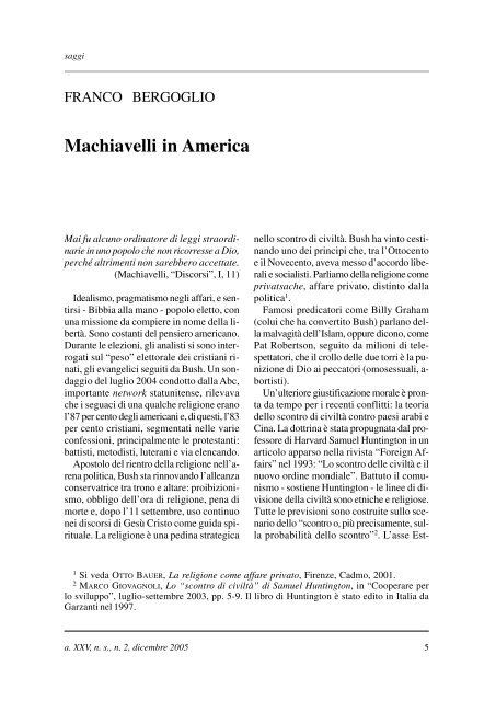 Machiavelli in America - Istituto per la storia della Resistenza e della ...