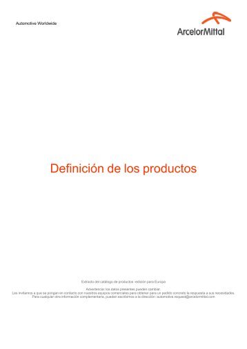 Definición de los productos - ArcelorMittal