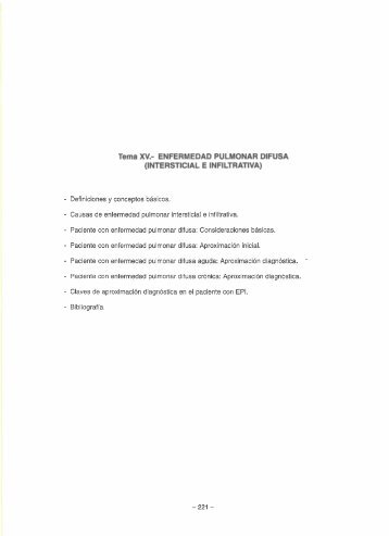 Tema XV.- ENFERMEDAD PULMONAR DIFUSA (INTERSTICIAL E ...