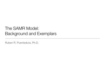 The SAMR Model: Background and Exemplars