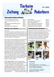 Tierheimzeitung 1_2010 - Tierheim Paderborn