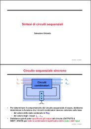 Sintesi di circuiti sequenziali Circuito sequenziale sincrono