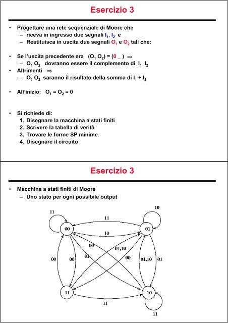 Esercitazioni su circuiti sequenziali Esercizio 1