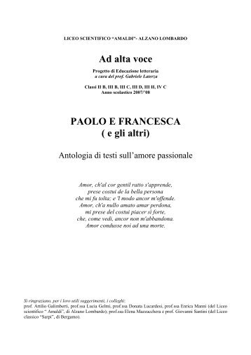 Antologia dei testi utilizzati - Liceo Scientifico Statale Edoardo Amaldi