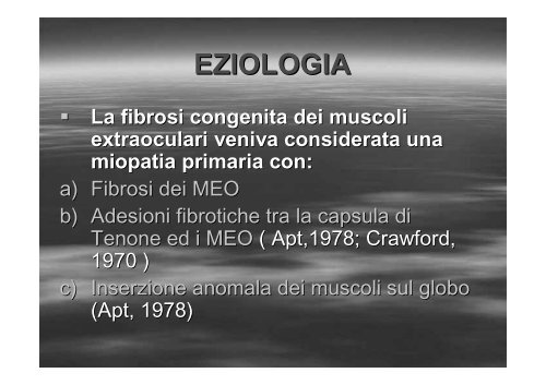 Fibrosi congenita dei muscoli extraoculari - E. Medea