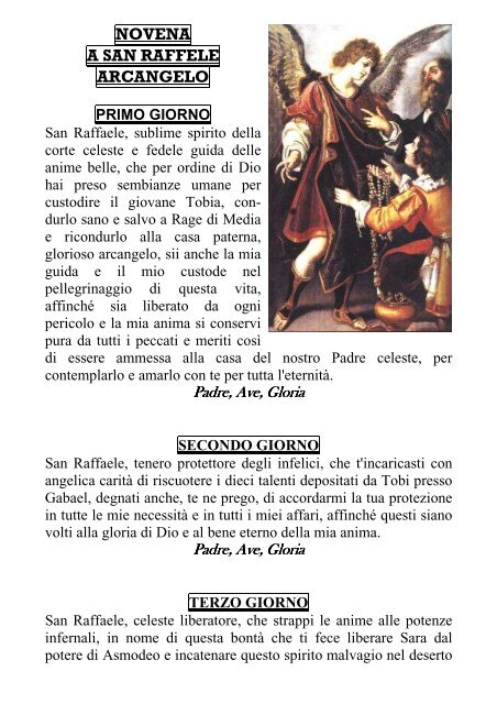 Novena A San Raffaele Arcangelo Via Pulchritudinis Net