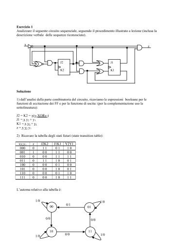 Esercizio 1 Analizzare il seguente circuito sequenziale ... - TWiki