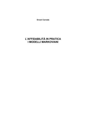 L'AFFIDABILITÀ IN PRATICA I MODELLI MARKOVIANI - prima pagina