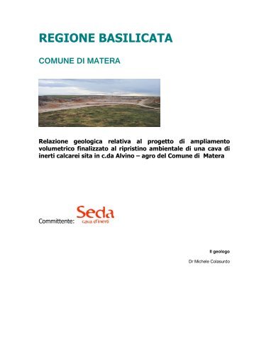 Relazione geologica - Valutazioneambientale.Regione.Basilicata…