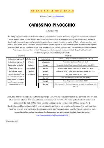 CARISSIMO PINOCCHIO - Musicamedia