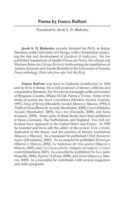 Journal of Italian Translation - Brooklyn College - Academic Home ...