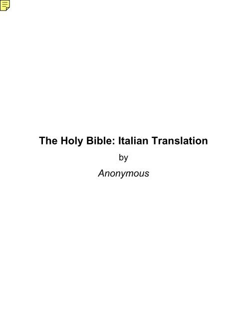 The Holy Bible: Italian Translation - Bible Portal