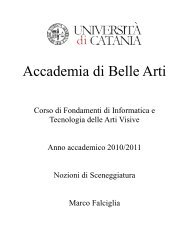 Dispensa con nozioni sulla sceneggiatura e l'uso ... - Mbox.dmi.unict.it