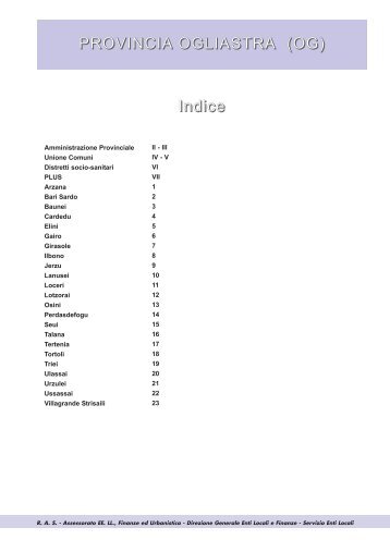 Provincia dell Ogliastra 2012.qxd - Regione Autonoma della Sardegna