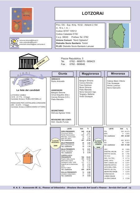 Provincia dell Ogliastra 2012.qxd - Regione Autonoma della Sardegna