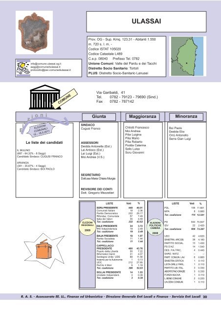 Provincia dell Ogliastra 2012.qxd - Regione Autonoma della Sardegna